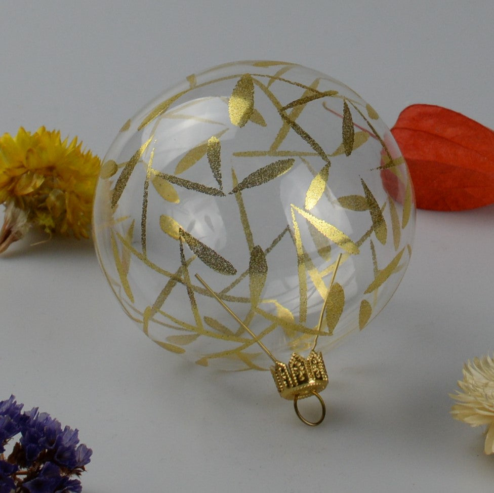 Ručně vyráběná vánoční koule - zlaté listy