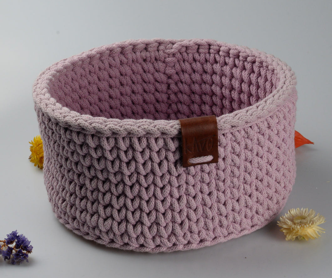 Cotton basket - large - light pink