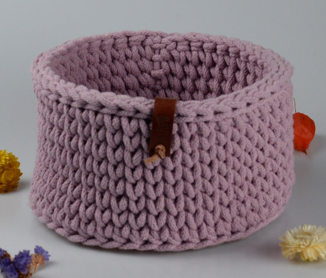 Cotton basket - medium large - light pink
