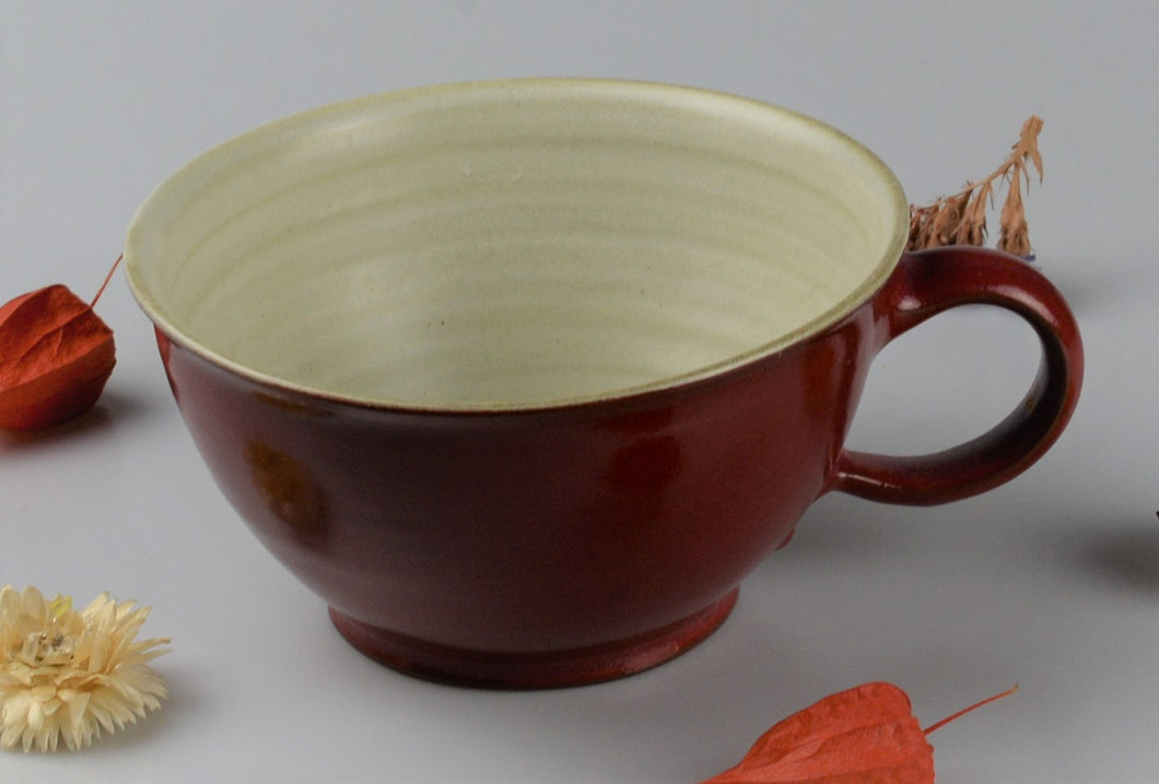 Large ceramic cup - dark red
