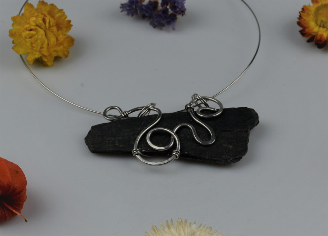 Necklace with a piece of slate