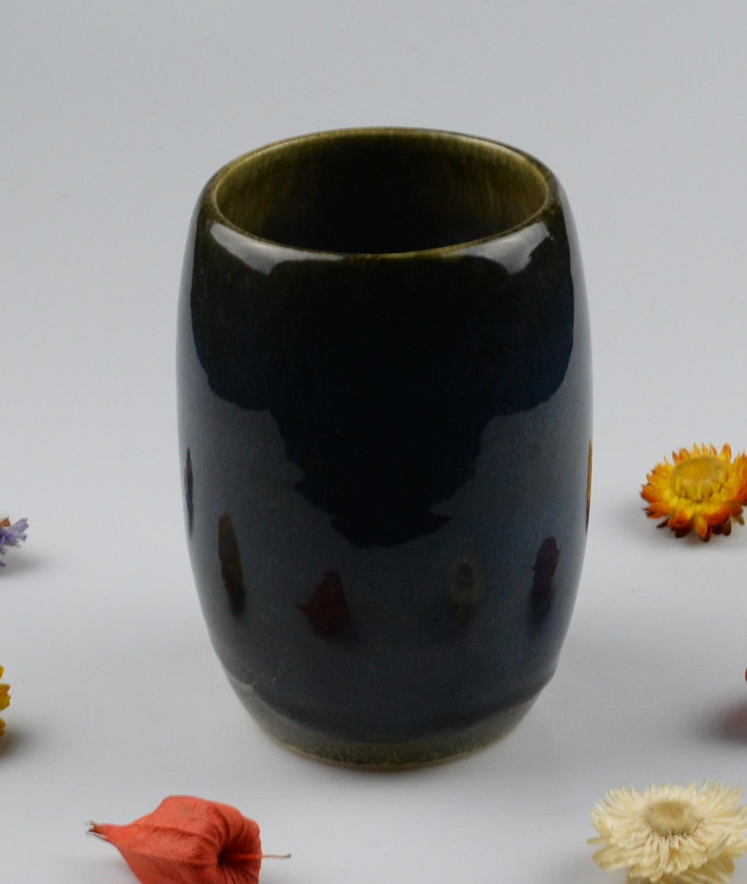 Unique ceramic vase - dark blue